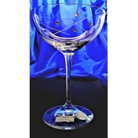 Sektschale/ Champagner Glas 24 x Swarovski Stein Hand geschliffen Karla Kate-2901 210 ml 6 Stk.