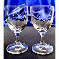 Schnapsgläser mit Stiel 18 x Swarovski Stein Hand geschliffen Muster Karla L-2779 90 x 45 mm 50ml 6 Stk.