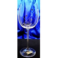 Rotwein Glas / Weißweingläser 24 x Swrovski Stein Hand geschliffen Geschenkkarton Erika-P698 350 ml 6 Stk.