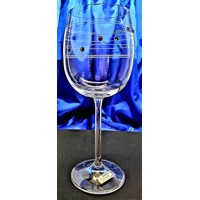 LsG-Crystal Skleničky na bílé víno 36 x Swarovski krystal ručně ryté broušené ...