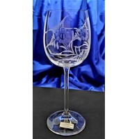 Geburtstag Glas/ Jubiläums Weißwein Glas Hand geschliffen Blume Erika-1849 350...