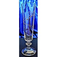 LsG-Crystal Skleničky broušené na šampus 6 x Swarovski krystal dekor Konvalinka dárková krabička Bella-3418 205ml 2 Ks.