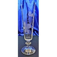 Sekt Glas/ Champagnergläser Hand geschliffen Muster Weinlaub Bella-3411 205 ml 6 Stück.