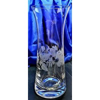 LsG-Crystal Váza skleněná ručně rytá broušená dekor Šípek WA-1937 250 x 110 mm...