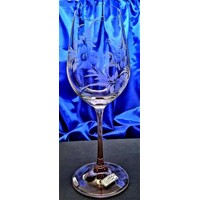 Geburtstag Glas/ Jubiläums Weißwein Glas Roter Fus Hand geschliffen Blume J-1907 350ml 1 Stück.