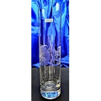 LsG-Crystal Váza sklo křišťál ručně ryté broušené dekor Růže WA-4968 240 x 60 mm 1 Ks.