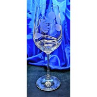 LsG-Crystal Skleničky na červené víno ručně broušené ryté dekor  Šípek Turbule...