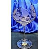 Burgund Glas/ Burgundgläser Hand geschliffen Hagebutte Turbulenz-2809 570 ml 2...