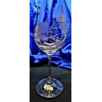 Rotwein Glas/ Weißweingläser Hand geschliffen Muster Weinlaub Turbulenz-6144 3...