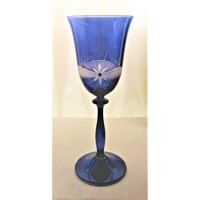 LsG-Crystal Skleničky modré na víno 6 x Swarovski krystal dekor Kanta dárkové ...