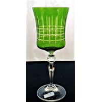 Weißwein Glas/ Weißweingläser grünes Glas geschliffen poliert L- 5711 320 ml 2 Stück.