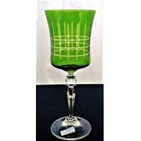 Weißwein Glas/ Weißweingläser grünes Glas geschliffen poliert L- 5711 320 ml 2...