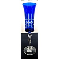 Sekt Glas/ Champagnergläser blaues Glas geschlif...
