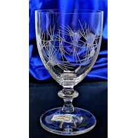 LsG-Crystal Univerzální skleničky multifunkční ručně ryté broušené dekor Bodlák dárkové balení satén Elis-9777 300ml 6 Ks.