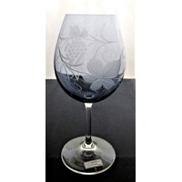 Rotweingläser/ Rotwein Burgund Glas Blau Muster Weinlaub Hand geschliffení J-1...