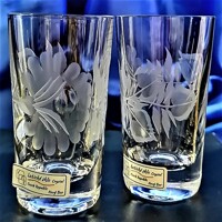 Schnaps Glas/ Korn/ Slivowitz Gläser Hand geshliffen Rose Geschenkkarton Lv-65...