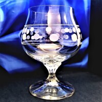 LsG-Crystal Sklenice na koňak ručně broušené ryté dekor Pointille  dárkové balení satén CX-3344 250ml 6 Ks.