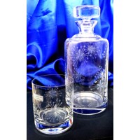 LsG-Crystal Whisky set ručně broušené dekor Vločka dárkové balení satén LA-450...