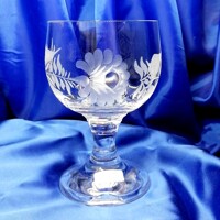 LsG Crystal Sklenice pohár Říman na víno víceúčelové sklo ručně ryté dekor Růže Ita-8891 420ml 6 Ks.
