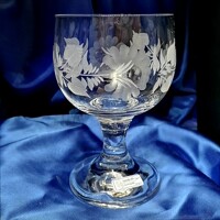 LsG Crystal Sklenice pohár na červené víno Říman luxusně zdobené ručně ryté dekor Růže Ita-8898 420ml 6 Ks.