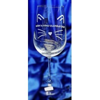 LsG Crystal Sklenice na červené víno mat Kočky a víno zlepšuje život Turbulence-1905 550ml 1 ks.