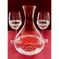 LsG-Crystal Víno set ručně broušené dekor Kanta dárkové balení satén dekantér-9510 1500ml 250ml 2+1 ks