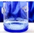 Eiskübel Blaues Glas Hand geschliffen Muster Kante 104 138 x 130 mm 1 Stück.