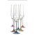 Champagner Glas Sektgläser Bunter Mix Hand geschliffen Muster Distel Mix2944 190ml 6 Stück.